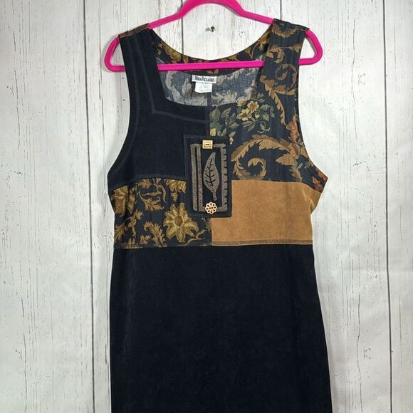 Nina Piccalino Patchwork Maxi Dress Boho Artsy Sleeveless Size 12 Cottagecore - Picture 8 of 13